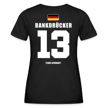 Deutschland Fussball Stürmer Fußball - Frauen Funktions-T-Shirt - Schwarz - Hinten - AI Model Female 172 light (172cm)