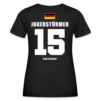 Deutschland Fussball Stürmer Fußball - Frauen Funktions-T-Shirt - Schwarz - Hinten - AI Model Female 172 light (172cm)