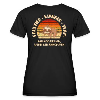 Wandern Faultier Wanderteam lustig Schrift retro - Frauen Funktions-T-Shirt - Schwarz - Hinten - AI Model Female 172 light (172cm)