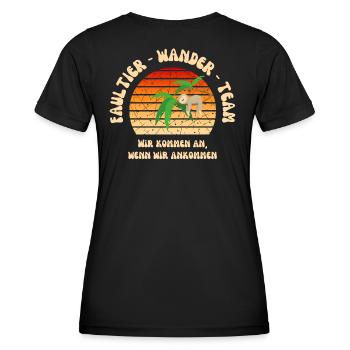 Wandern Faultier Wanderteam lustig Schrift retro - Frauen Funktions-T-Shirt - Schwarz - Hinten - AI Model Female 172 light (172cm)