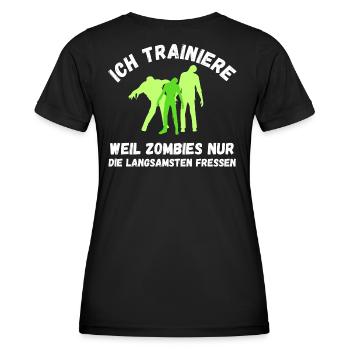 Zombie Training grün Schrift lustig Fitness - Frauen Funktions-T-Shirt - Schwarz - Hinten - AI Model Female 172 light (172cm)
