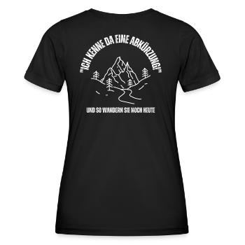 Wandern Ich kenne da eine Abkürzung Schrift lustig - Frauen Funktions-T-Shirt - Schwarz - Hinten - AI Model Female 172 light (172cm)