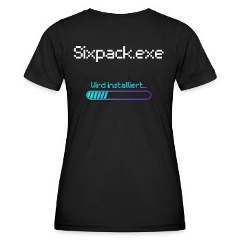 Sixpack EXE lustig Schriftzug für Fitness Training - Frauen Funktions-T-Shirt - Schwarz - Hinten - AI Model Female 172 light (172cm)