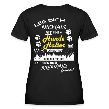Leg Dich niemals mit einem Hundehalter an - Frauen Funktions-T-Shirt - Schwarz - Hinten - AI Model Female 172 light (172cm)