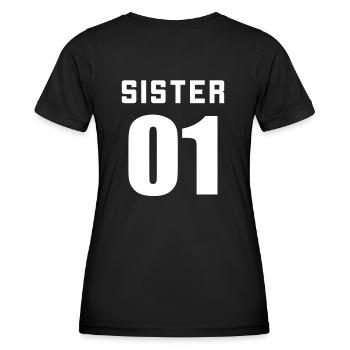 Sister 01 Sister 02 Sister 03 BFF Freundschafts - Frauen Funktions-T-Shirt - Schwarz - Hinten - AI Model Female 172 light (172cm)