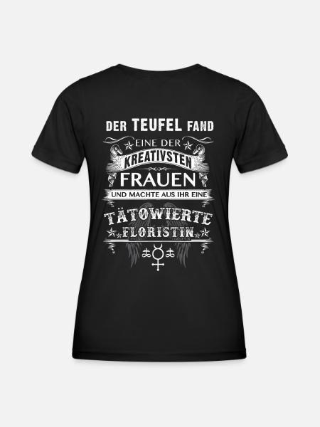 Kreative tätowierte Floristin - Frauen Funktions-T-Shirt - Schwarz
