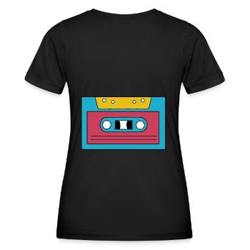 Kassette - Frauen Funktions-T-Shirt - Schwarz - Hinten - AI Model Female 172 light (172cm)