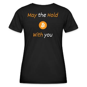Design bitcoin - MAY THE HOLD BE WITH YOU - T-shirt sport Femme - noir - Dos - AI Model Female 172 light (172cm)
