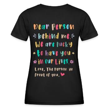 Liebe Person hinter mir, Glückich dich zu haben - Frauen Funktions-T-Shirt - Schwarz - Hinten - AI Model Female 172 light (172cm)