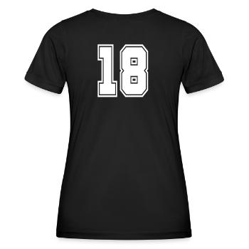 18 Rückennummer Collegestyle Football Fußball Zahl - Frauen Funktions-T-Shirt - Schwarz - Hinten - AI Model Female 172 light (172cm)