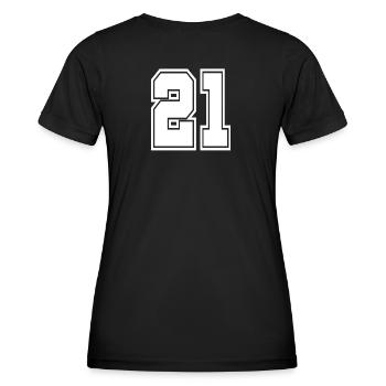 21 Rückennummer Collegestyle Football Fußball Zahl - Frauen Funktions-T-Shirt - Schwarz - Hinten - AI Model Female 172 light (172cm)