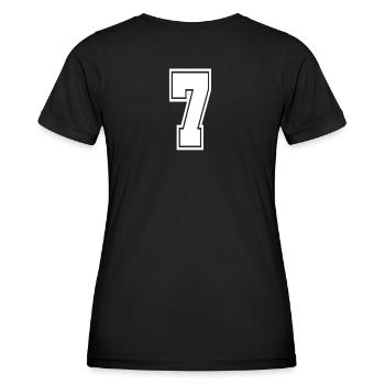 7 Rückennummer Collegestyle Football Fußball - Frauen Funktions-T-Shirt - Schwarz - Hinten - AI Model Female 172 light (172cm)