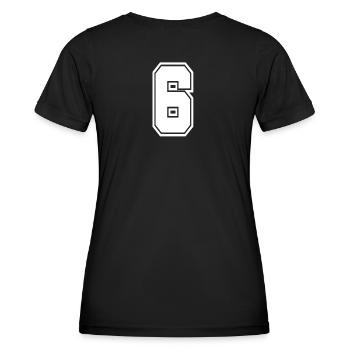 6 Rückennummer Collegestyle Football Fußball - Frauen Funktions-T-Shirt - Schwarz - Hinten - AI Model Female 172 light (172cm)