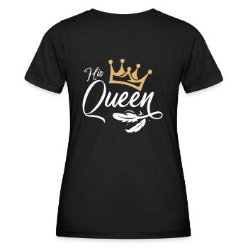 His Queen King Queen Couple Outfit - Women's Functional T-Shirt - black - Back - AI Model Female 172 light (172cm)