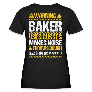 Bäcker Backen Bäckerin Bäckerei Baker Baking - Frauen Funktions-T-Shirt - Schwarz - Hinten - AI Model Female 172 light (172cm)