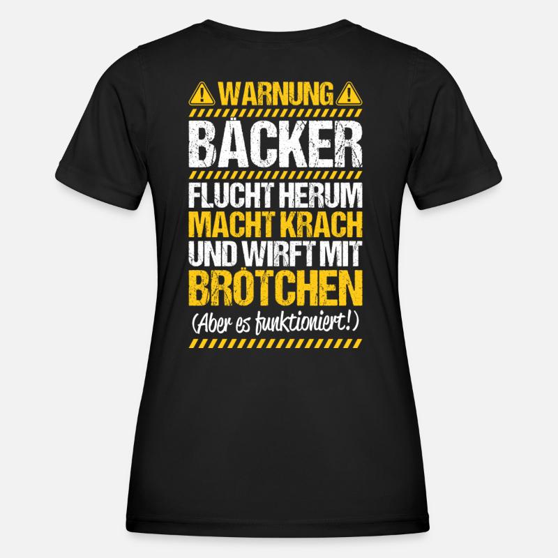 Bäcker Backen Bäckerin Bäckerei Baker Baking - Frauen Funktions-T-Shirt - Schwarz