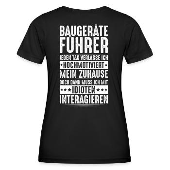 Baugeräteführer Kranführer Baggerfahrer Baugeräte - Frauen Funktions-T-Shirt - Schwarz - Hinten - AI Model Female 172 light (172cm)