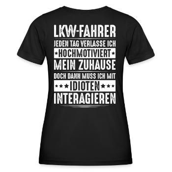 LKW-Fahrer Fernfahrer Berufskraftfahrer Trucker - Frauen Funktions-T-Shirt - Schwarz - Hinten - AI Model Female 172 light (172cm)