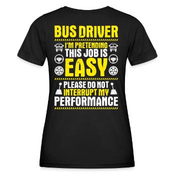 Busfahrer Bus Driver Busman Schulbusfahrer - Frauen Funktions-T-Shirt - Schwarz - Hinten - AI Model Female 172 light (172cm)