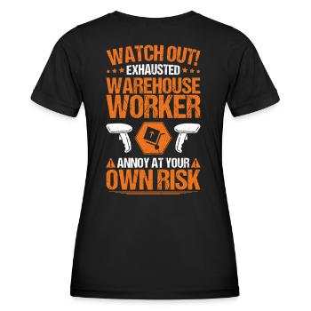 Fachkraft für Lagerlogistik Warehouse Worker Lager - Frauen Funktions-T-Shirt - Schwarz - Hinten - AI Model Female 172 light (172cm)