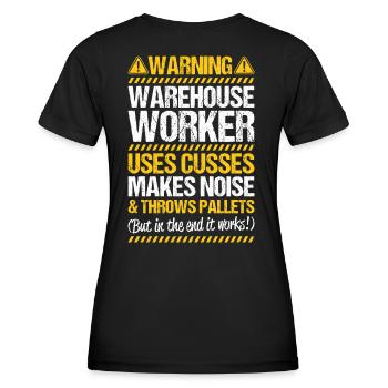 Fachkraft für Lagerlogistik Warehouse Worker Lager - Frauen Funktions-T-Shirt - Schwarz - Hinten - AI Model Female 172 light (172cm)