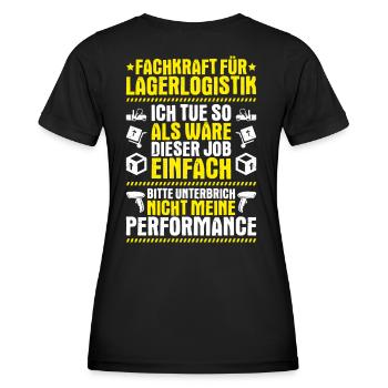 Fachkraft für Lagerlogistik Warehouse Worker Lager - Frauen Funktions-T-Shirt - Schwarz - Hinten - AI Model Female 172 light (172cm)