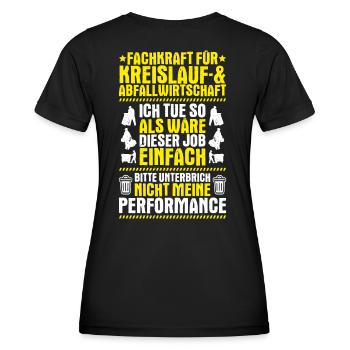Fachkraft für Kreislauf- und Abfallwirtschaft - Frauen Funktions-T-Shirt - Schwarz - Hinten - AI Model Female 172 light (172cm)