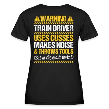 Triebfahrzeugführer Lokführer Train Driver - Frauen Funktions-T-Shirt - Schwarz - Hinten - AI Model Female 172 light (172cm)