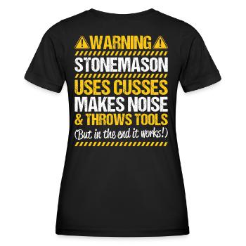 Steinmetz Steinbildhauer Stonemason Stone Mason - Frauen Funktions-T-Shirt - Schwarz - Hinten - AI Model Female 172 light (172cm)