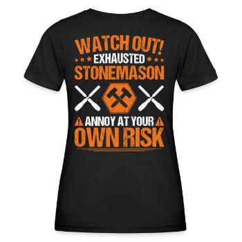 Steinmetz Steinbildhauer Stonemason Stone Mason - Frauen Funktions-T-Shirt - Schwarz - Hinten - AI Model Female 172 light (172cm)