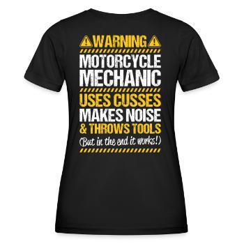 Two-wheel mechatronics engineer Motorcycle Motorcycle Mechanic - Women's Functional T-Shirt - black - Back - AI Model Female 172 light (172cm)