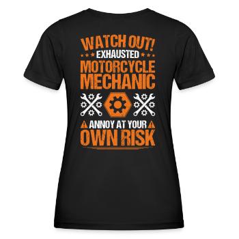 Two-wheel mechatronics engineer Motorcycle Motorcycle Mechanic - Women's Functional T-Shirt - black - Back - AI Model Female 172 light (172cm)