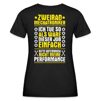 Zweiradmechatroniker Motorrad Motorcycle Mechanic - Frauen Funktions-T-Shirt - Schwarz - Hinten - AI Model Female 172 light (172cm)