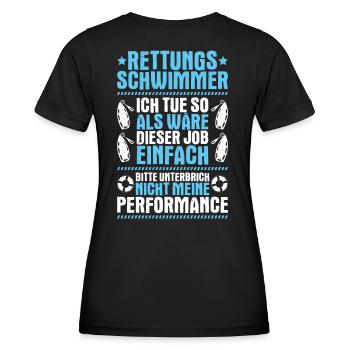 Rettungsschwimmer Wasserrettung Lifesaver - Frauen Funktions-T-Shirt - Schwarz - Hinten - AI Model Female 172 light (172cm)