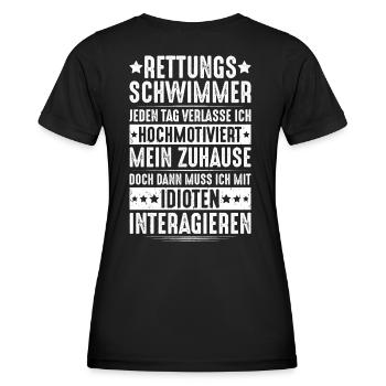 Rettungsschwimmer Wasserrettung Lifesaver - Frauen Funktions-T-Shirt - Schwarz - Hinten - AI Model Female 172 light (172cm)