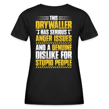 Drywall fitter Drywaller - Women's Functional T-Shirt - black - Back - AI Model Female 172 light (172cm)