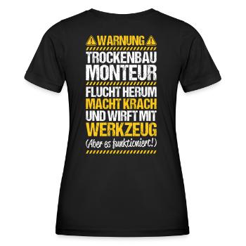 Trockenbaumonteur Trockenbau Drywaller - Frauen Funktions-T-Shirt - Schwarz - Hinten - AI Model Female 172 light (172cm)