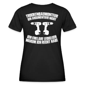 Trockenbaumonteur Trockenbau Drywaller - Frauen Funktions-T-Shirt - Schwarz - Hinten - AI Model Female 172 light (172cm)