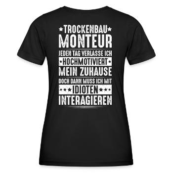 Trockenbaumonteur Trockenbau Drywaller - Frauen Funktions-T-Shirt - Schwarz - Hinten - AI Model Female 172 light (172cm)
