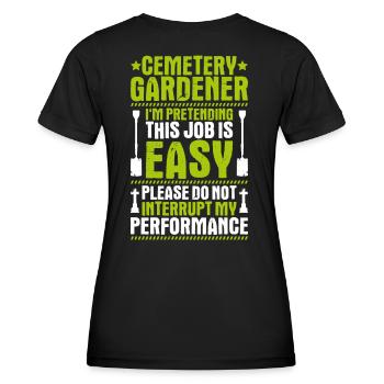 Friedhofsgärtner Friedhof Cemetery Gardener - Frauen Funktions-T-Shirt - Schwarz - Hinten - AI Model Female 172 light (172cm)