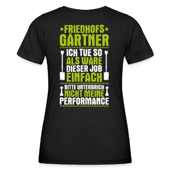 Friedhofsgärtner Friedhof Cemetery Gardener - Frauen Funktions-T-Shirt - Schwarz - Hinten - AI Model Female 172 light (172cm)