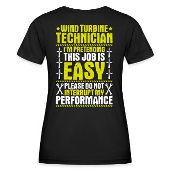 Service Technician Wind Turbines Wind Energy - Women's Functional T-Shirt - black - Back - AI Model Female 172 light (172cm)