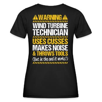 Service Technician Wind Turbines Wind Energy - Women's Functional T-Shirt - black - Back - AI Model Female 172 light (172cm)