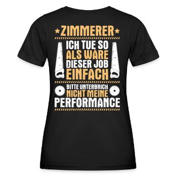 Zimmerer Zimmermann Zimmerei Carpenter Carpentry - Frauen Funktions-T-Shirt - Schwarz - Hinten - AI Model Female 172 light (172cm)