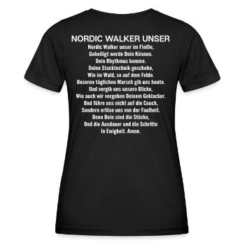 Nordic Walking Nordic Walker Nordic Walken - Frauen Funktions-T-Shirt - Schwarz - Hinten - AI Model Female 172 light (172cm)