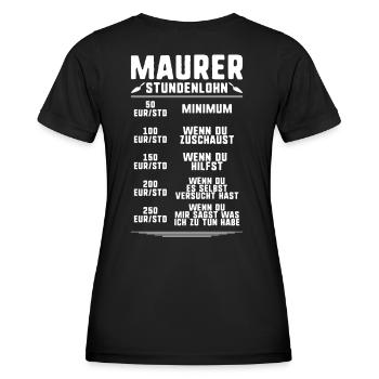Maurer Maurermeister Mauerwerk Bricklayer Mason - Frauen Funktions-T-Shirt - Schwarz - Hinten - AI Model Female 172 light (172cm)