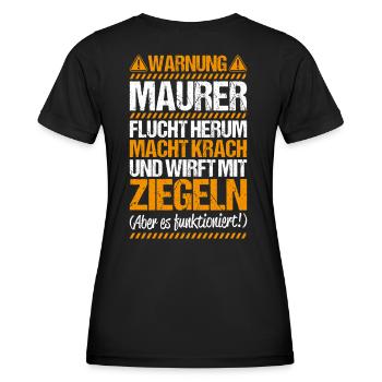 Maurer Maurermeister Mauerwerk Bricklayer Mason - Frauen Funktions-T-Shirt - Schwarz - Hinten - AI Model Female 172 light (172cm)