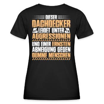 Dachdecker Dachdeckerei Dachdecken Roofer Roofing - Frauen Funktions-T-Shirt - Schwarz - Hinten - AI Model Female 172 light (172cm)