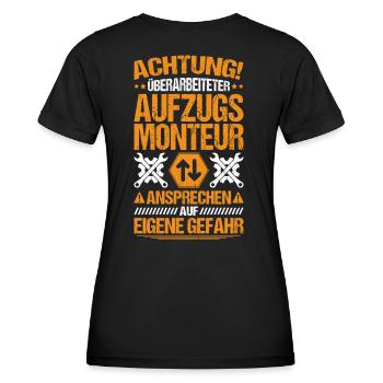 Aufzugsmonteur Aufzugsmechaniker Elevator Mechanic - Frauen Funktions-T-Shirt - Schwarz - Hinten - AI Model Female 172 light (172cm)