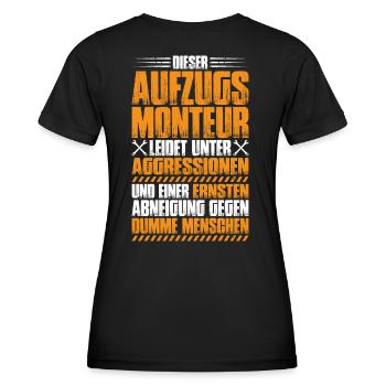 Aufzugsmonteur Aufzugsmechaniker Elevator Mechanic - Frauen Funktions-T-Shirt - Schwarz - Hinten - AI Model Female 172 light (172cm)
